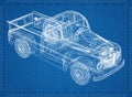 Car blueprint Ã¢â¬â 3D perspective